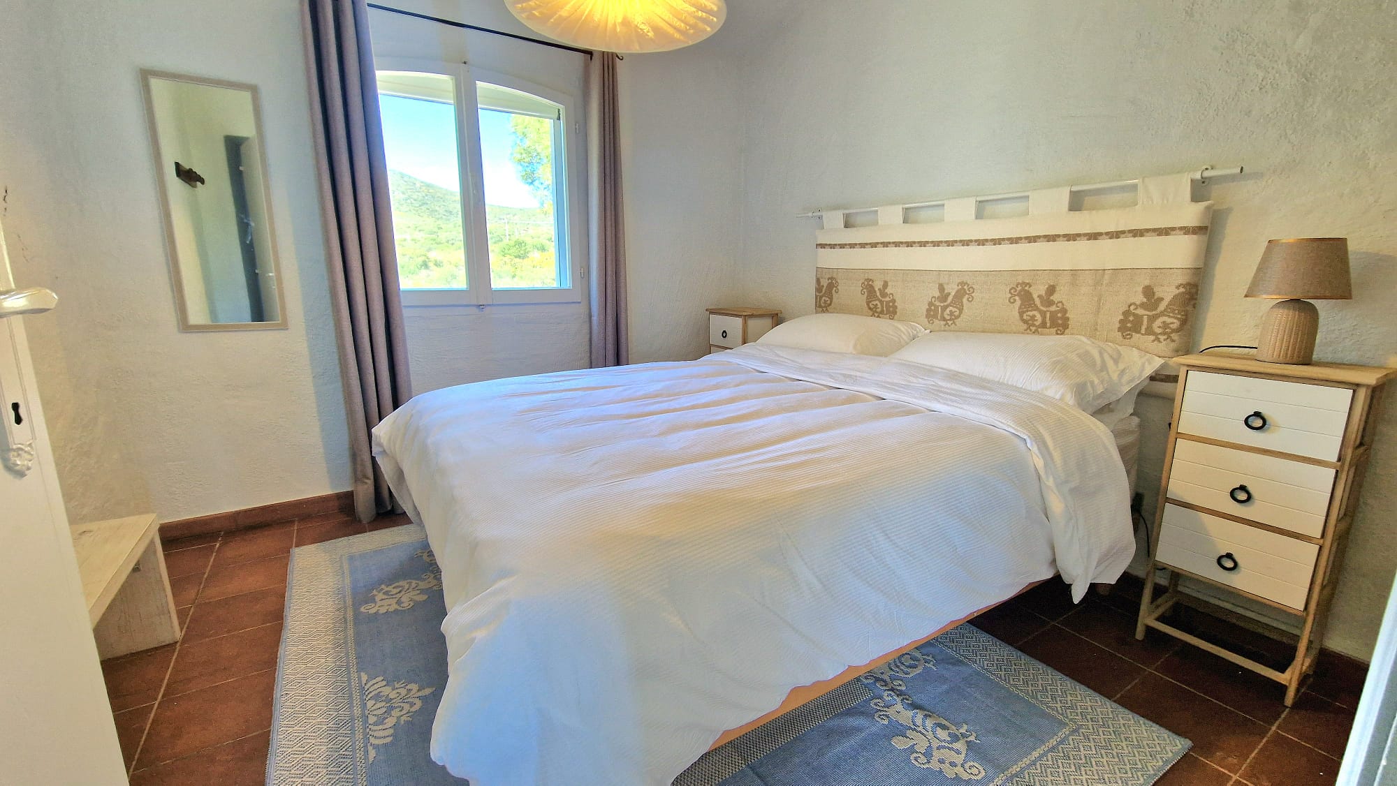 Schlafzimmer mit Bergblick